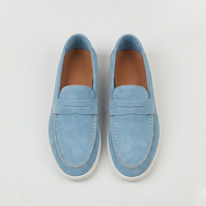 Mocasines Mujer de Ante Suave Sin Cordones Cómodos
