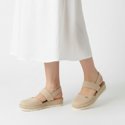 Sandalias Plataforma Mujer de Lino Estilo Alpargata Cuña