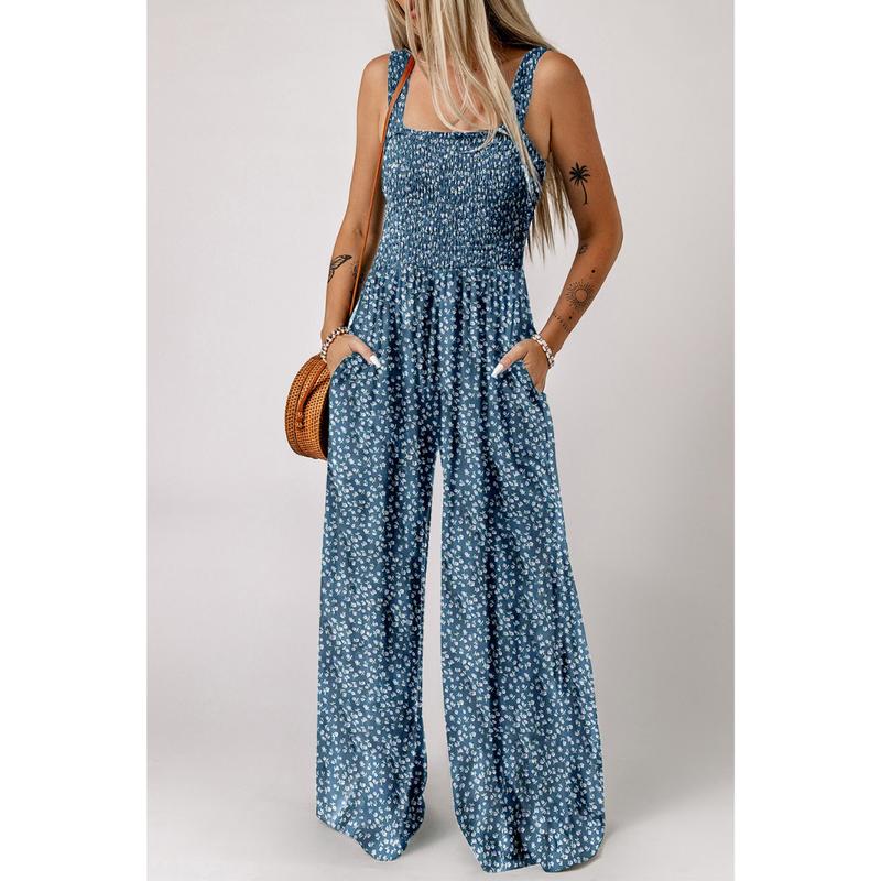 Mono Mujer Floral Pierna Ancha Estilo Primavera