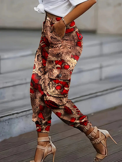 Pantalón Chándal Mujer Estampado Serpiente Ajuste Deportivo