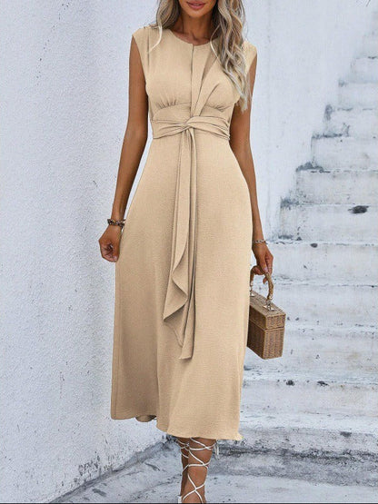 Vestido Mujer Sin Mangas Cintura Ajustable Ligero Comodo