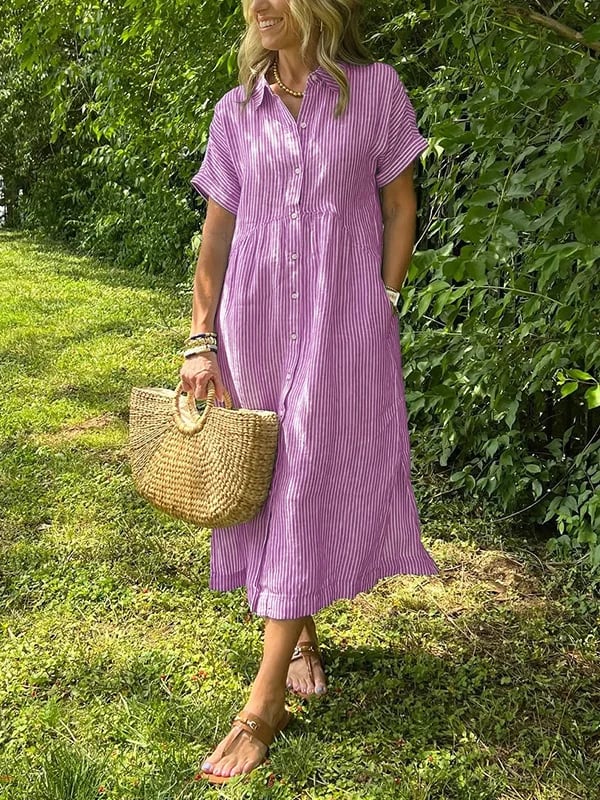 Vestido maxi mujer Ligero Manga Corta Veraniego