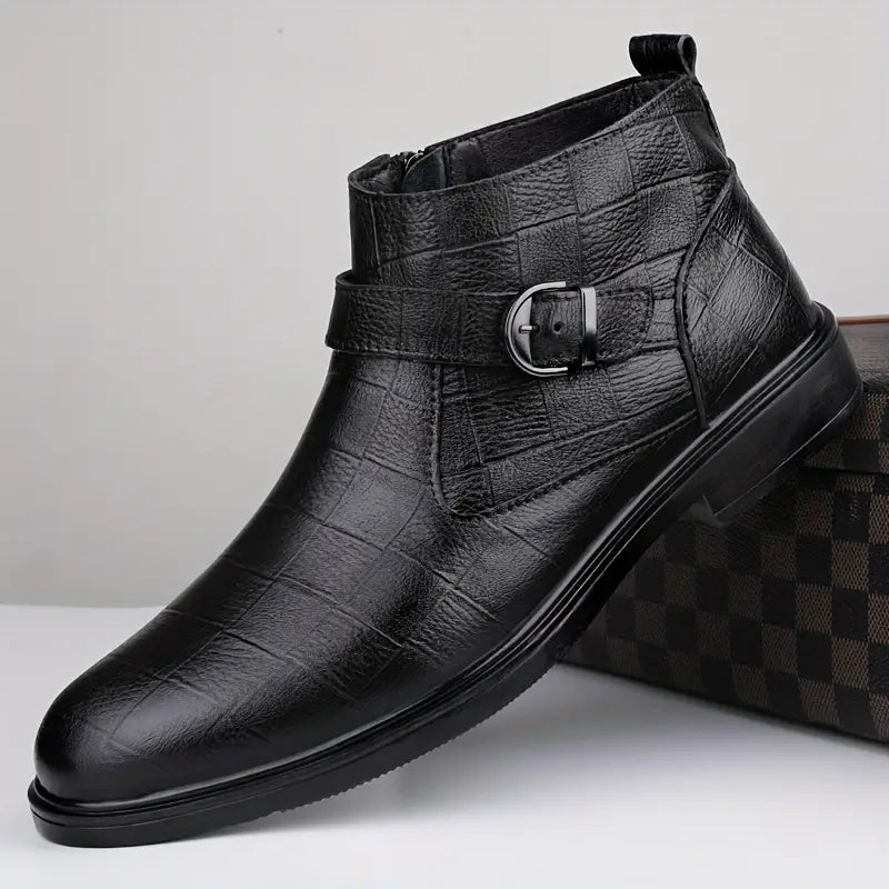 Botines hombre de cuero con cremallera estilo casual cómodos