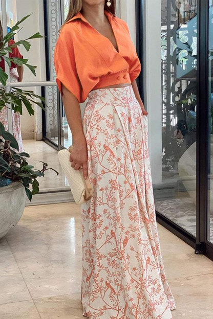 Pantalón Palazzo Mujer Estampado Floral Cintura Alta