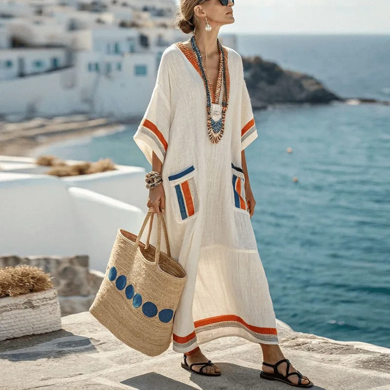 Vestido Largo Mujer con Bolsillos Estilo Elegante