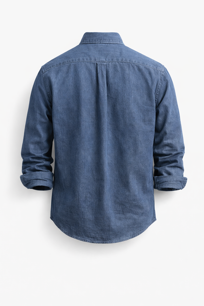 Camisa hombre de lino botones manga larga elegante