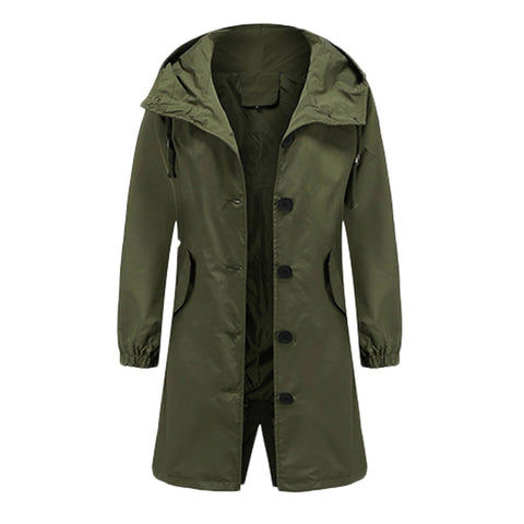 Gabardina larga mujer con capucha y cuello alto - Mavetta