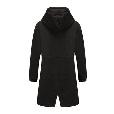 Gabardina larga mujer con capucha y cuello alto
