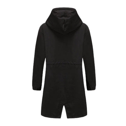 Gabardina larga mujer con capucha y cuello alto