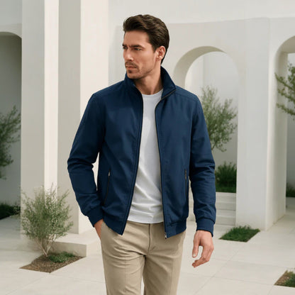 Chaqueta Bomber Hombre Ligera Cremallera Cuello Alto