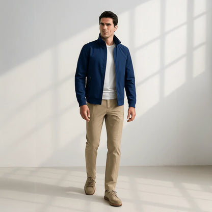 Chaqueta Bomber Hombre Ligera Cremallera Cuello Alto