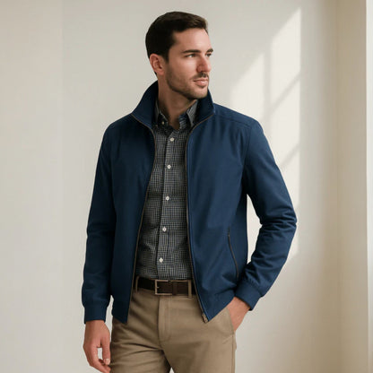 Chaqueta Bomber Hombre Ligera Cremallera Cuello Alto