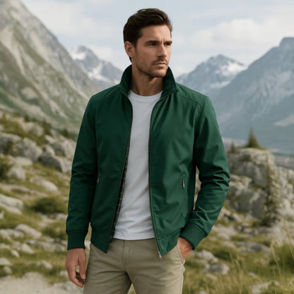 Chaqueta Bomber Hombre Ligera Cremallera Cuello Alto