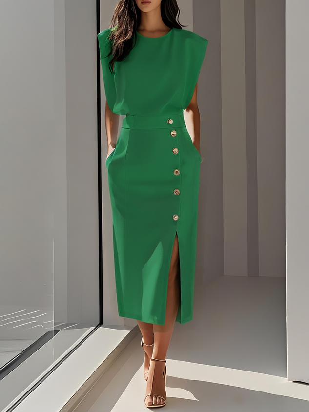 Vestido midi mujer con estilo atemporal y corte elegante