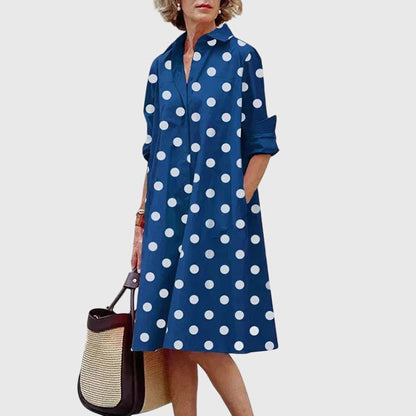 Vestido Mujer Ligero Algodón Cuello Camisero Botones Bolsillos