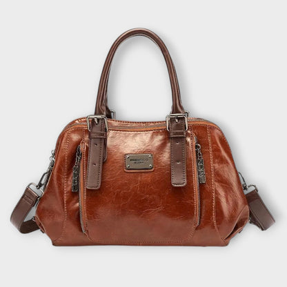 Bolso Estructurado Mujer de Cuero Pulido Diario