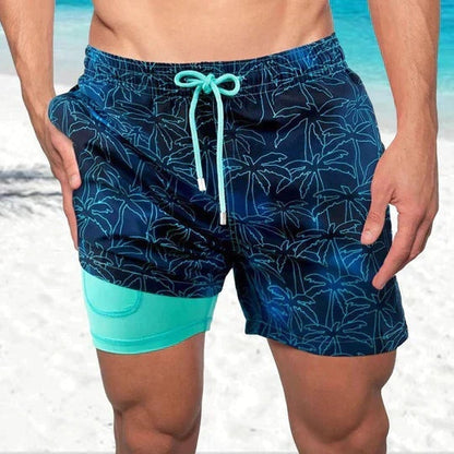 Pantalón Corto Hombre de Baño Estampado Cordón Ajustable - Mavetta