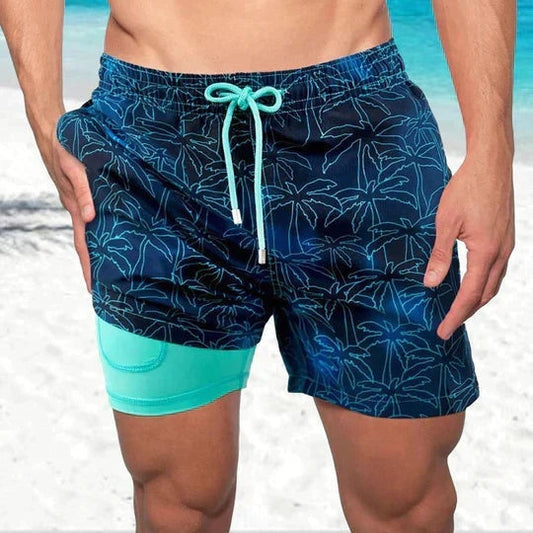 Pantalón Corto Hombre de Baño Estampado Cordón Ajustable - Mavetta