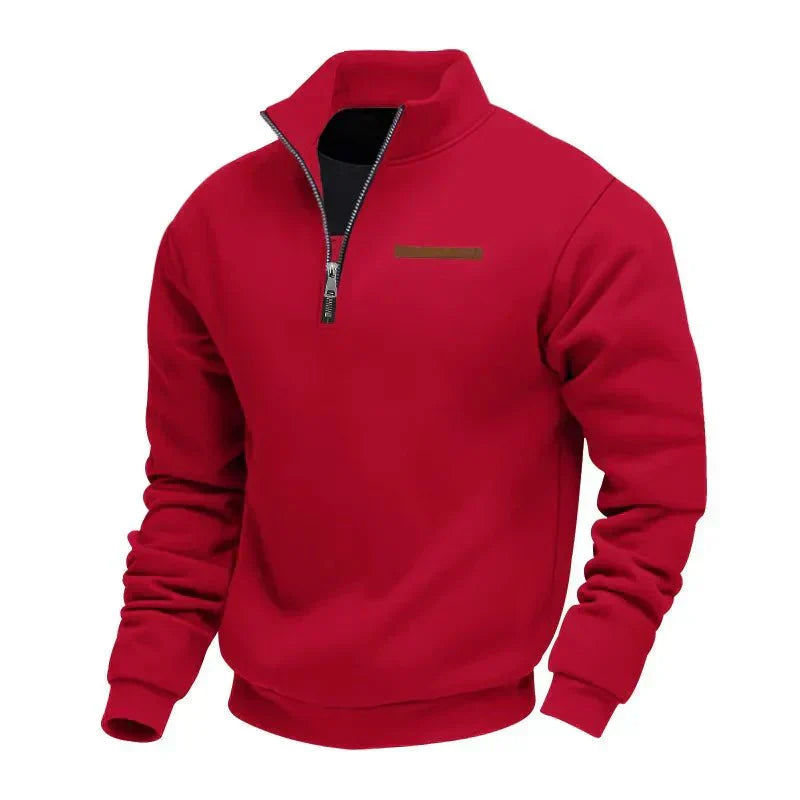 Suéter hombre de felpa con cremallera estilo casual cómodo