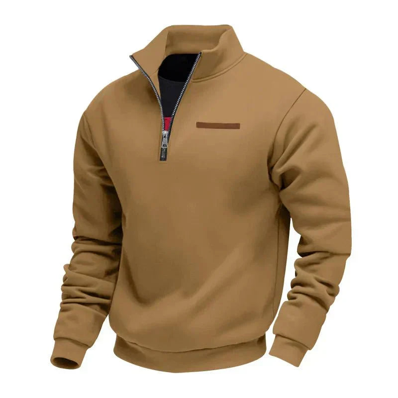 Suéter hombre de felpa con cremallera estilo casual cómodo