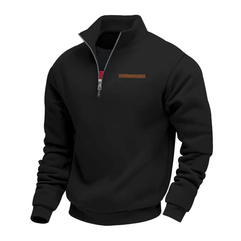 Suéter hombre de felpa con cremallera estilo casual cómodo