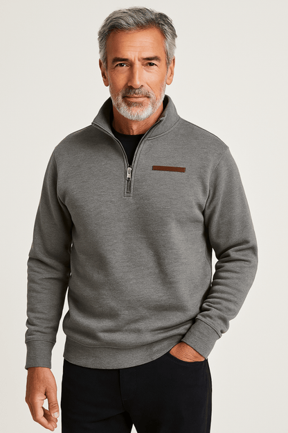 Suéter hombre de felpa con cremallera estilo casual cómodo