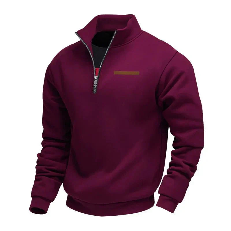 Suéter hombre de felpa con cremallera estilo casual cómodo