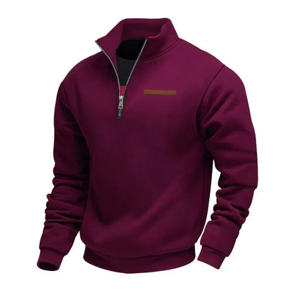 Suéter hombre de felpa con cremallera estilo casual cómodo