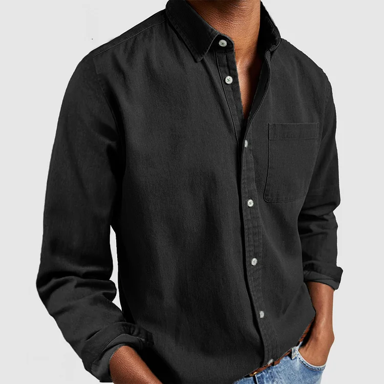 Camisa Hombre Casual Algodón Ajuste Cómodo Verano