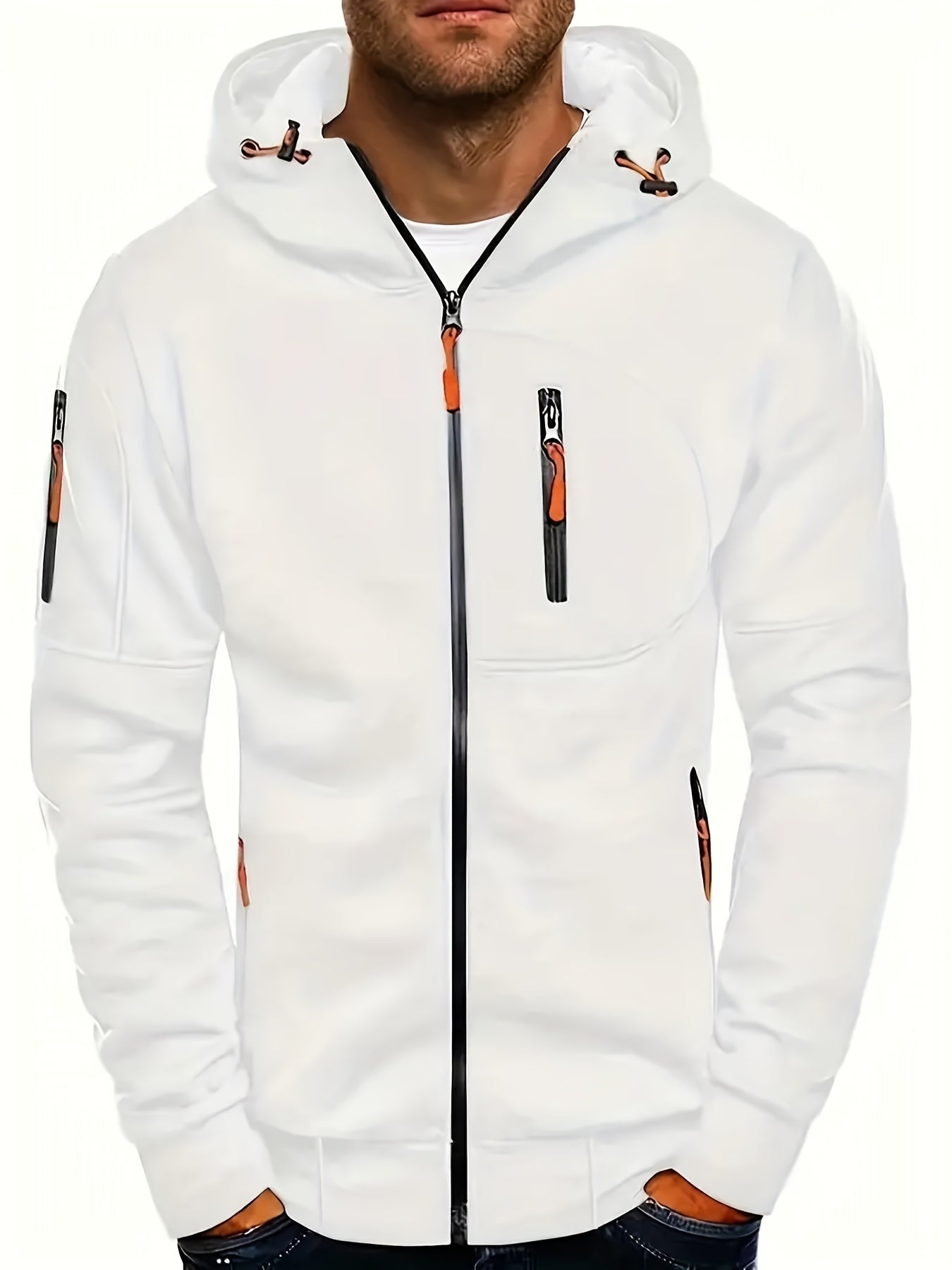 Sudadera Hombre con Cremallera y Capucha Ajustable