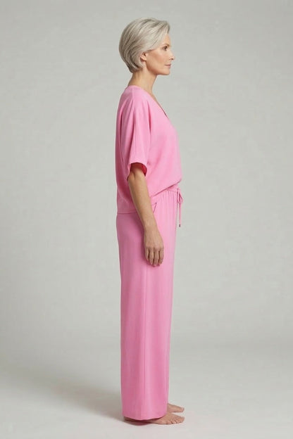 Conjunto Palazzo Mujer Fluido Escote en V