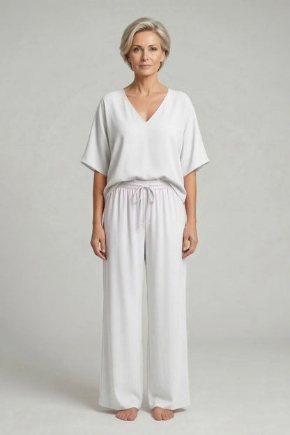 Conjunto Palazzo Mujer Fluido Escote en V