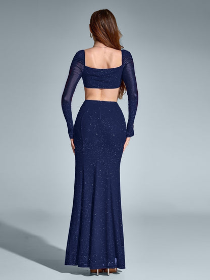 Vestido Largo Mujer Gala Espalda Descubierta Abertura Lateral