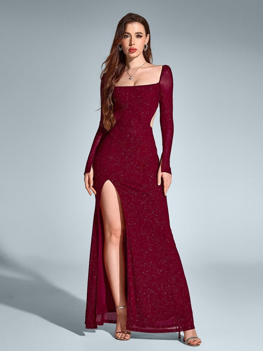 Vestido Largo Mujer Gala Espalda Descubierta Abertura Lateral - Mavetta