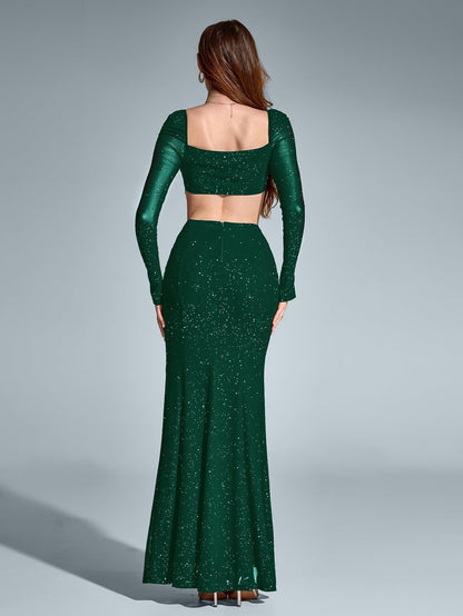 Vestido Largo Mujer Gala Espalda Descubierta Abertura Lateral
