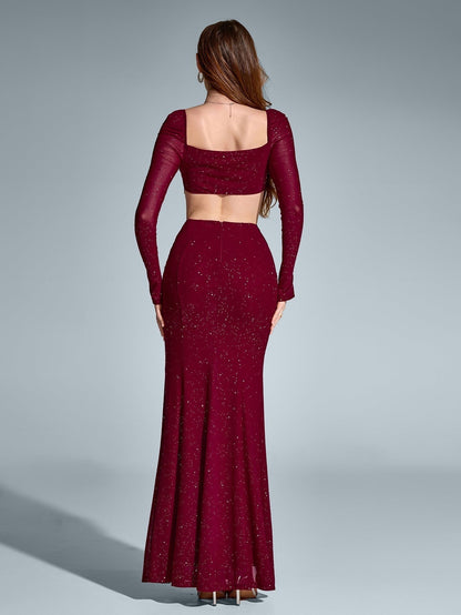 Vestido Largo Mujer Gala Espalda Descubierta Abertura Lateral