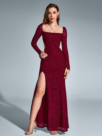 Vestido Largo Mujer Gala Espalda Descubierta Abertura Lateral