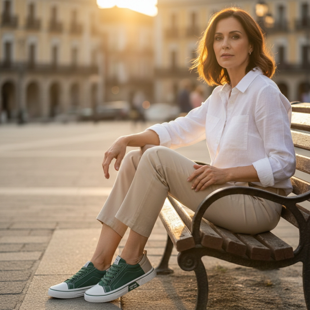 Zapatillas Mujer de Lona Cordones Suela Gruesa