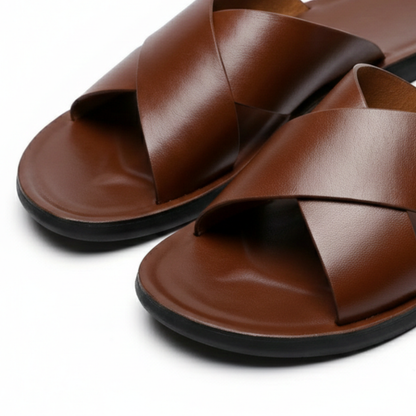 Sandalias Slide Unisex Tiras Cruzadas Suela Plana