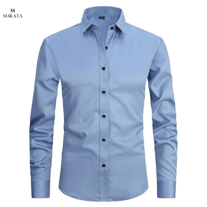 Camisa Hombre Algodón Elástica Sin Arrugas