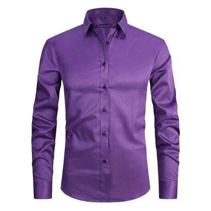 Camisa Hombre Algodón Elástica Sin Arrugas