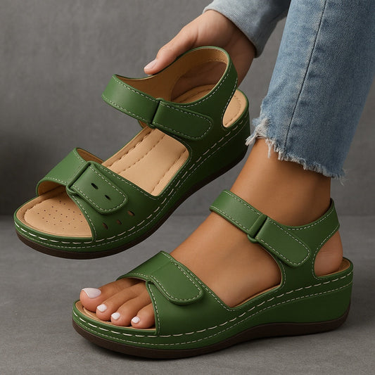 Sandalias Cuña Mujer con Velcro Plantilla Acolchada - Mavetta