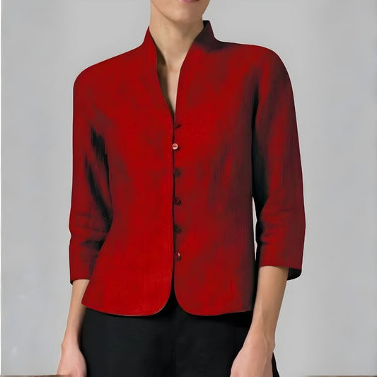 Blusa Mujer Manga Larga Botones Ajuste Elegante - Mavetta