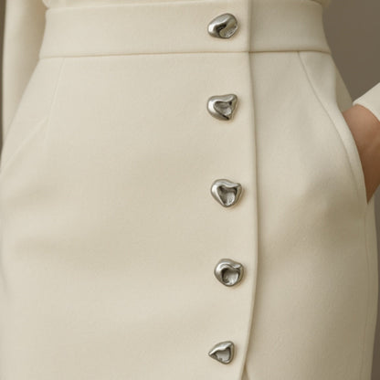 Vestido Midi Mujer Ajustado con Botones Sin Mangas