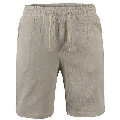 Bermudas Hombre Casual Algodón Cintura Elástica Cordón Ajustable