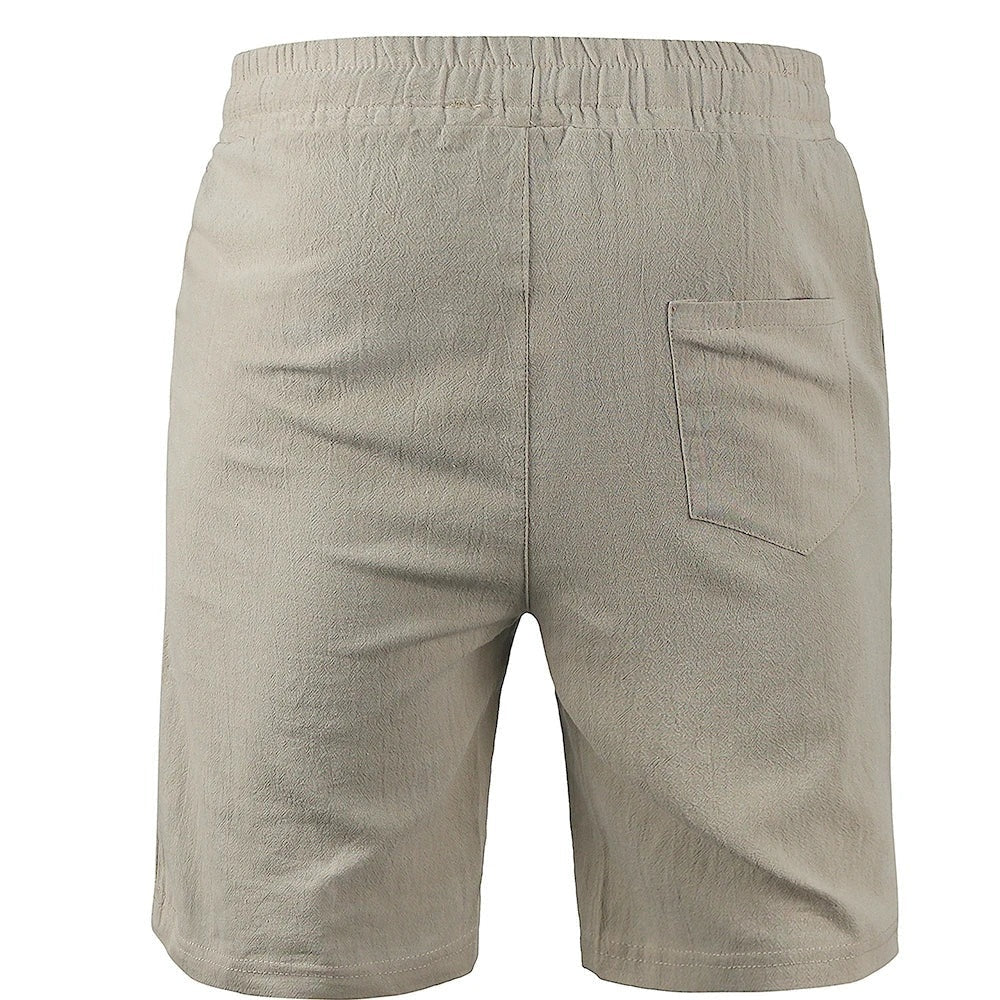Bermudas Hombre Casual Algodón Cintura Elástica Cordón Ajustable