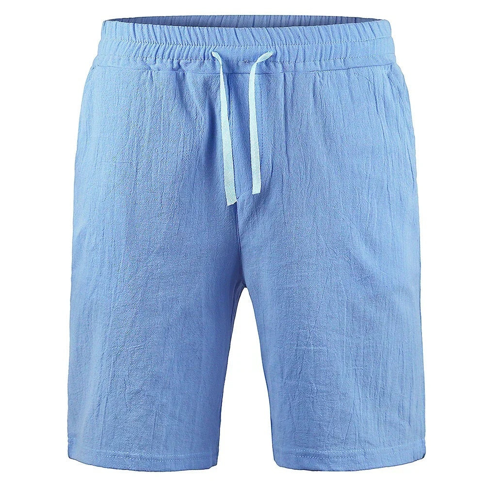 Bermudas Hombre Casual Algodón Cintura Elástica Cordón Ajustable