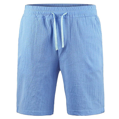 Bermudas Hombre Casual Algodón Cintura Elástica Cordón Ajustable