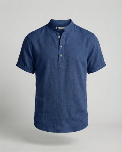 Polo Hombre Manga Corta Cuello Mao
