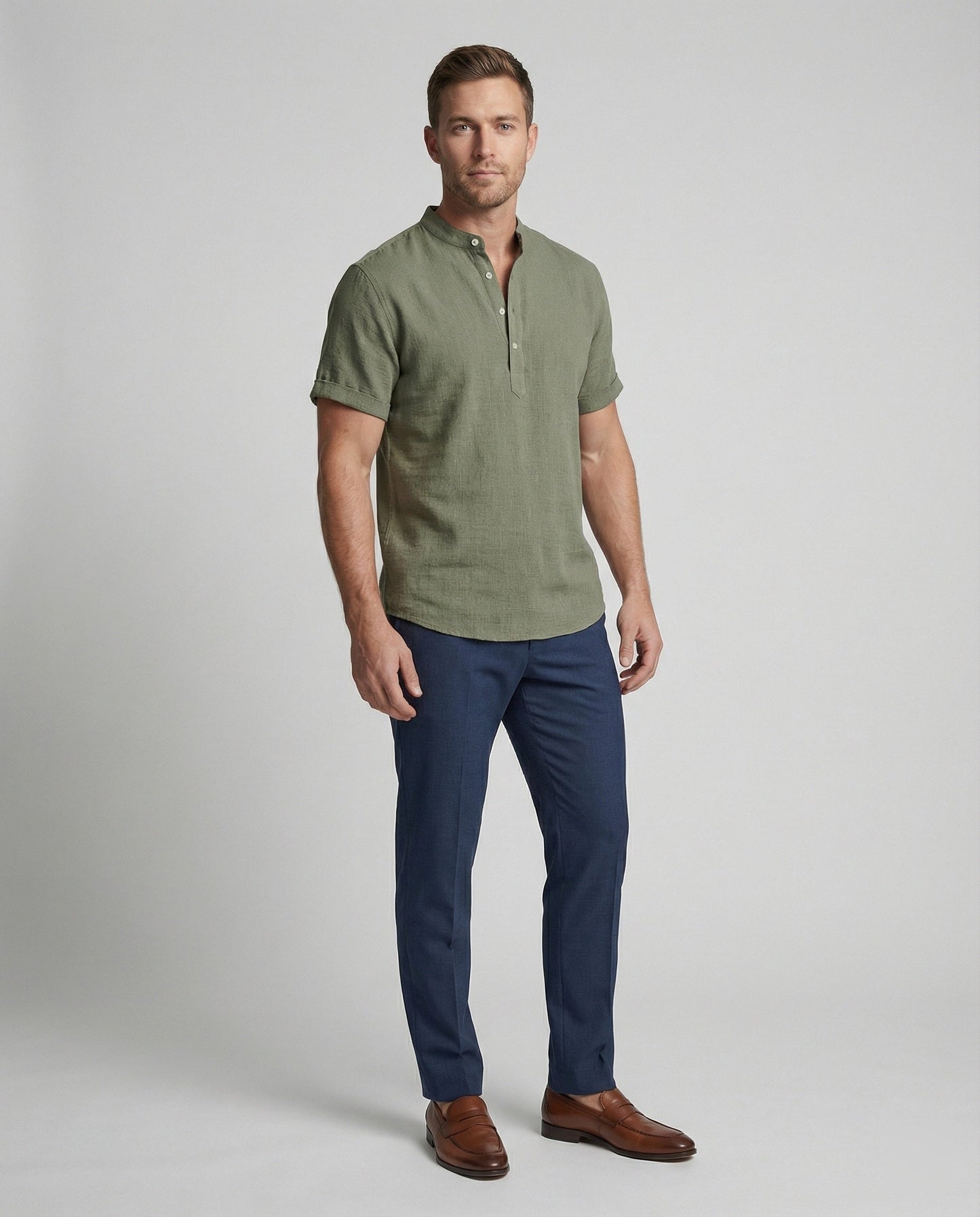 Polo Hombre Manga Corta Cuello Mao - Mavetta